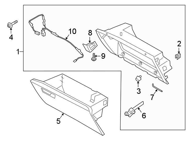 Diagram Instrument panel. Glove box. for your 2002 Ford Explorer   