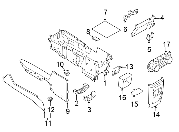 Diagram FRONT CONSOLE. for your Ford Explorer  