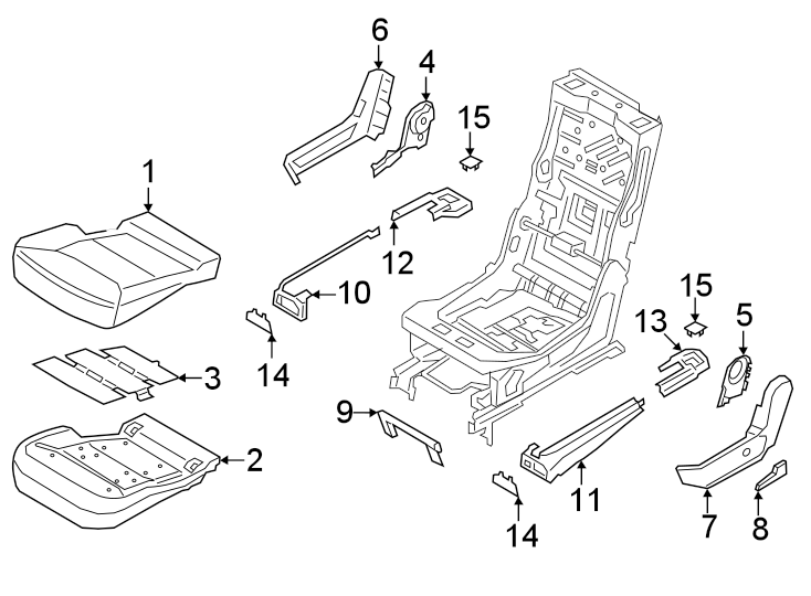 Diagram Seats & tracks. Second row seats. for your Ford Explorer  