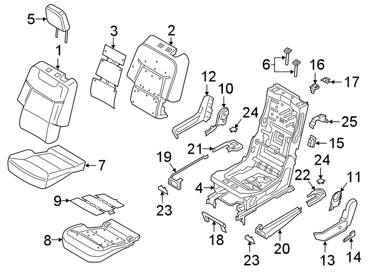 Diagram Seats & tracks. Second row seats. for your Ford Explorer  