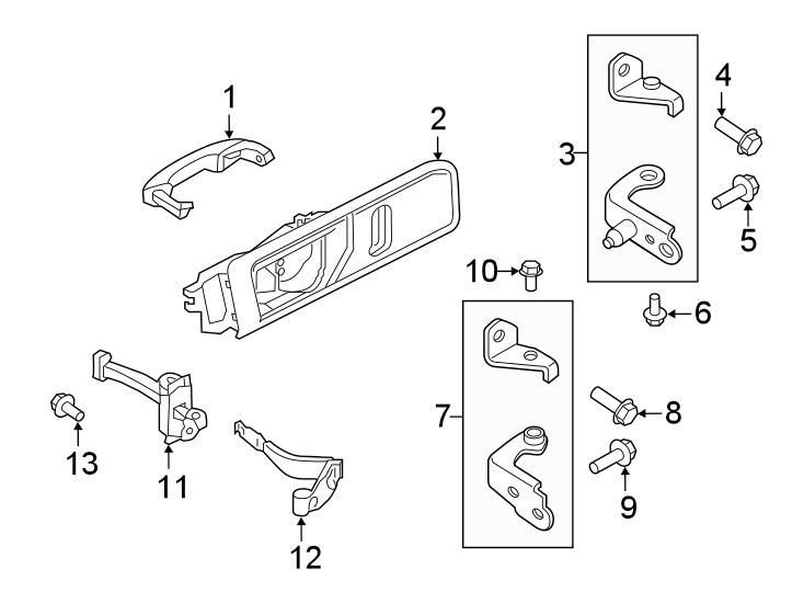 Front door. Lock & hardware. Diagram