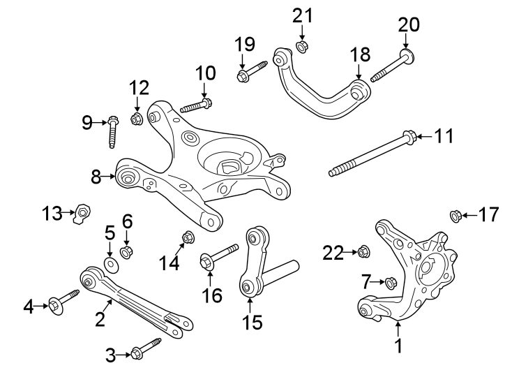 Diagram REAR SUSPENSION. SUSPENSION COMPONENTS. for your 2023 Ford Police Interceptor Utility   