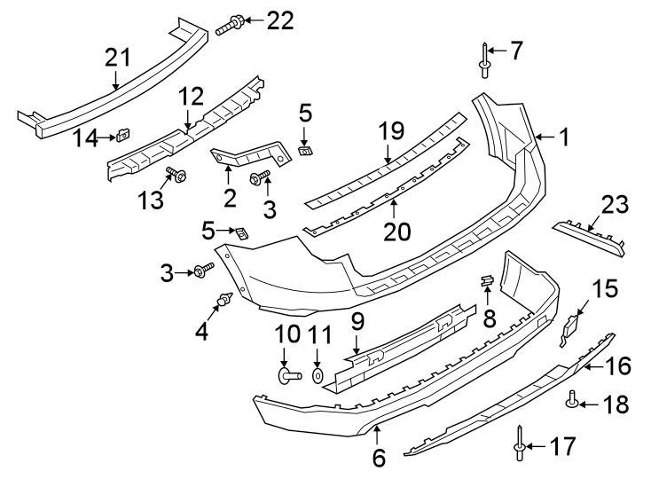 Diagram REAR BUMPER. BUMPER & COMPONENTS. for your 2011 Lincoln MKZ   