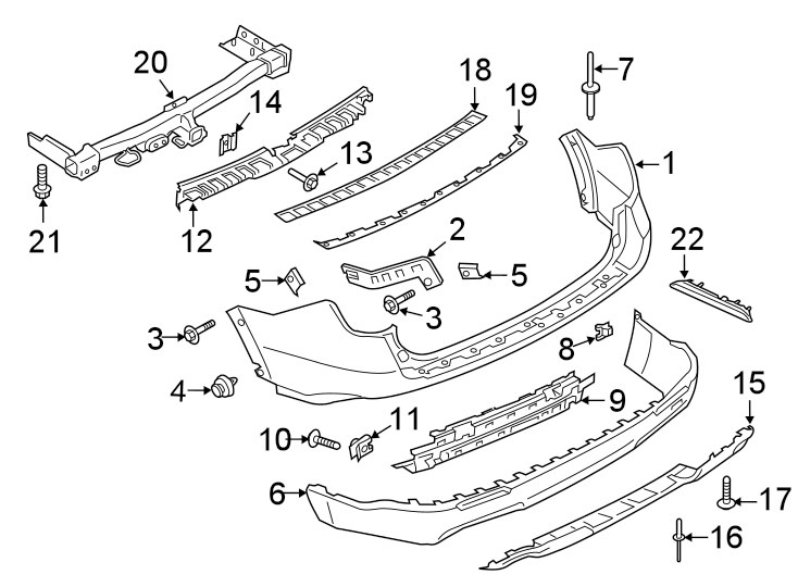 Diagram REAR BUMPER. BUMPER & COMPONENTS. for your 2014 Ford F-150 3.5L EcoBoost V6 A/T 4WD FX4 Extended Cab Pickup Fleetside 