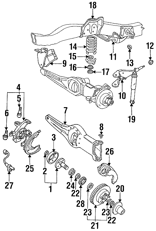 Diagram FRONT SUSPENSION. BRAKE COMPONENTS. SUSPENSION COMPONENTS. for your 2004 Ford F-550 Super Duty  XL Cab & Chassis - Crew Cab 