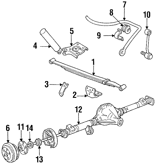 Diagram REAR SUSPENSION. AXLE HOUSING. BRAKE COMPONENTS. STABILIZER BAR & COMPONENTS. SUSPENSION COMPONENTS. for your 2013 Ford F-150 3.5L EcoBoost V6 A/T RWD XLT Extended Cab Pickup Fleetside 