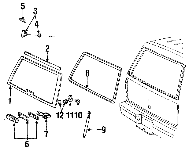 Diagram LIFT GATE. GLASS. for your 2009 Mercury Mountaineer   