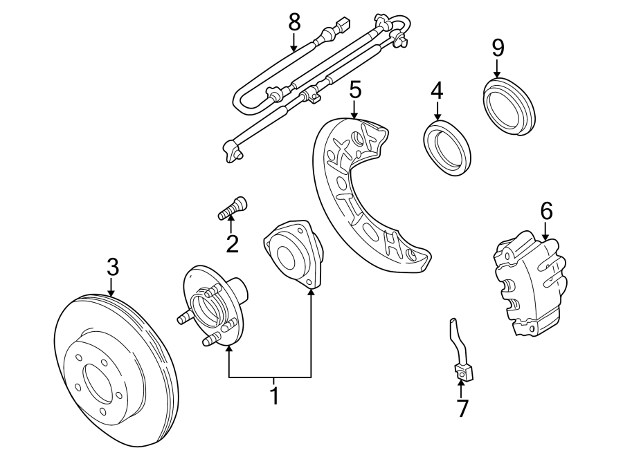 Diagram FRONT SUSPENSION. BRAKE COMPONENTS. STABILIZER BAR & COMPONENTS. SUSPENSION COMPONENTS. for your 2007 Ford F-150 4.6L Triton V8 A/T 4WD XL Standard Cab Pickup Fleetside 