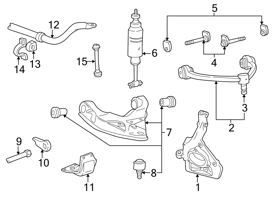 Diagram Front suspension. Suspension components. for your 2009 Mercury Mountaineer   