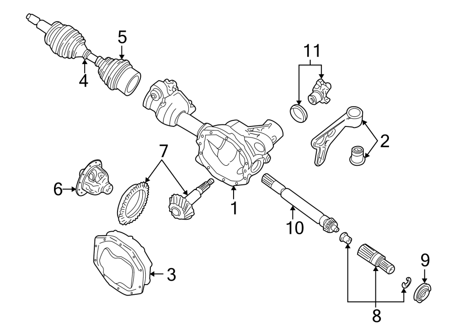 Diagram FRONT SUSPENSION. CARRIER & FRONT AXLES. for your 2014 Ford F-150 3.5L EcoBoost V6 A/T 4WD King Ranch Crew Cab Pickup Fleetside 