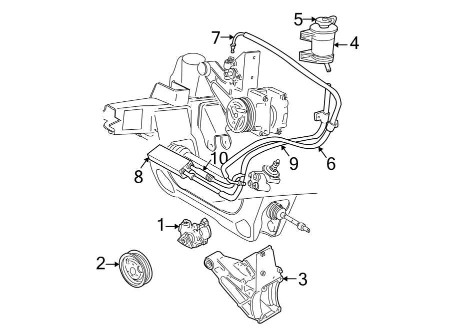 Diagram STEERING GEAR & LINKAGE. PUMP & HOSES. for your 2022 Lincoln Navigator   