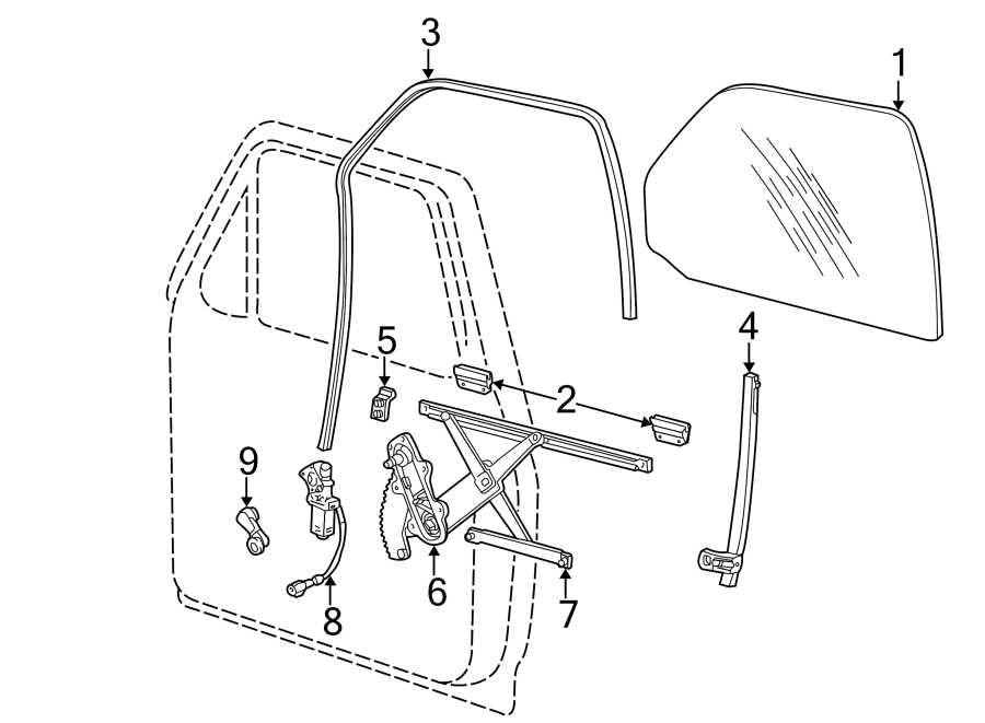 Diagram GLASS & HARDWARE. for your Ford Explorer  