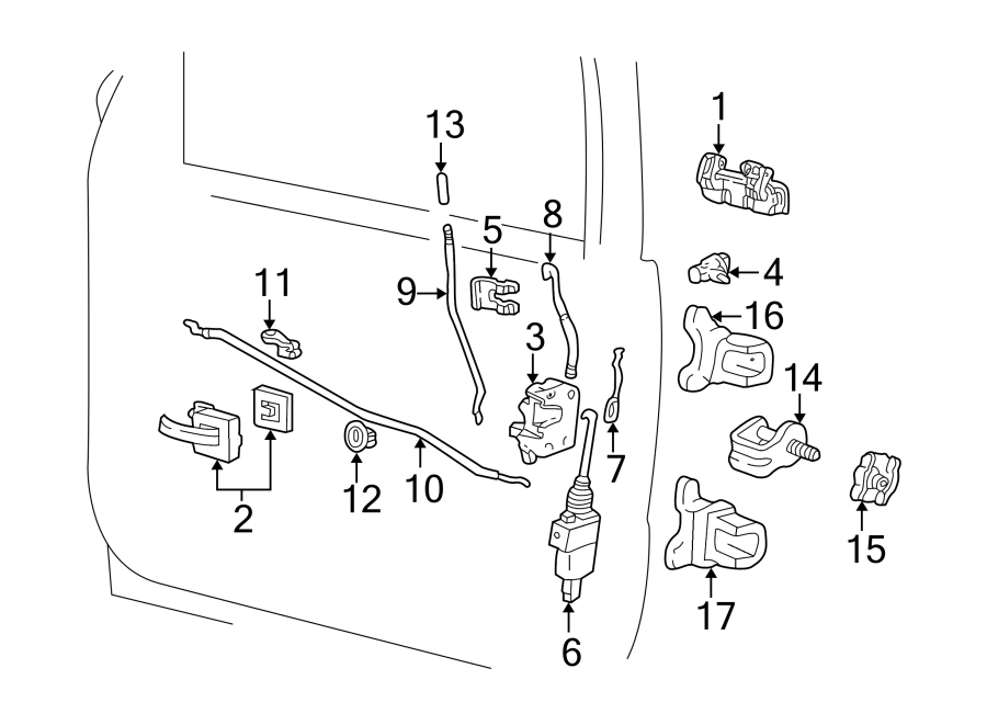 Ford Explorer Door Latch Assembly. 2 DOOR. 4 DOOR 6L5Z7821813C