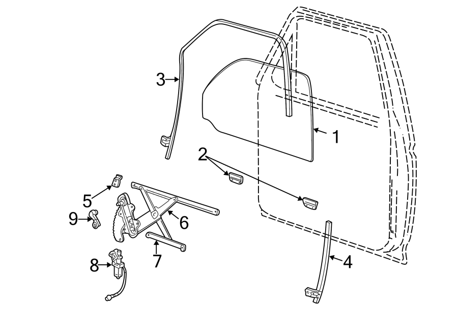 Diagram FRONT DOOR. GLASS & HARDWARE. for your Ford Explorer  