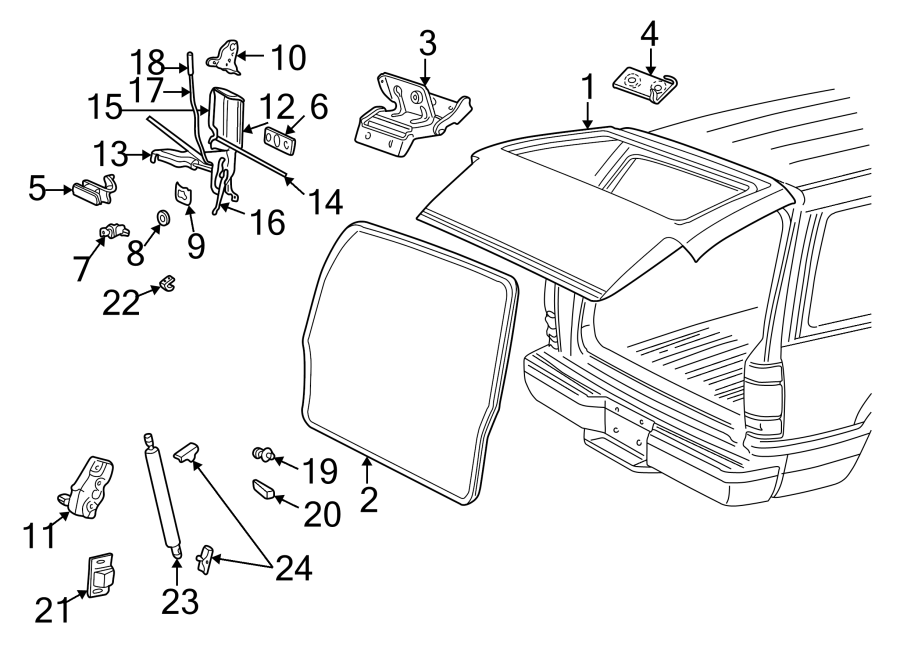 Diagram LIFT GATE. for your 1996 Ford Explorer   