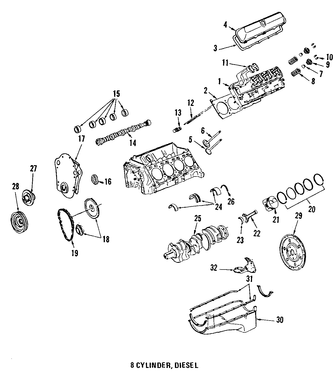 Diagram CAMSHAFT & TIMING. CRANKSHAFT & BEARINGS. CYLINDER HEAD & VALVES. LUBRICATION. MOUNTS. PISTONS. RINGS & BEARINGS. for your 2005 Chevrolet Silverado 2500 HD Base Crew Cab Pickup Fleetside  