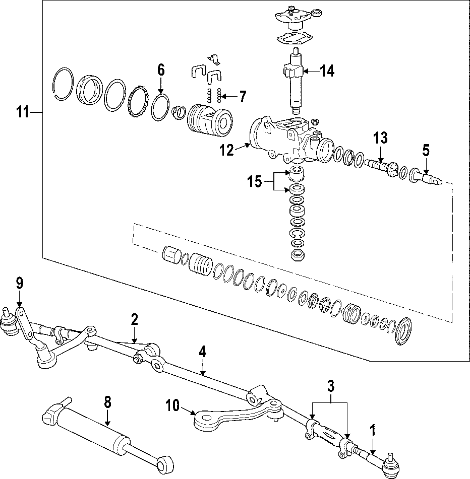 Diagram P/S PUMP & HOSES. STEERING COLUMN. STEERING GEAR & LINKAGE. for your Chevrolet R10 Suburban  