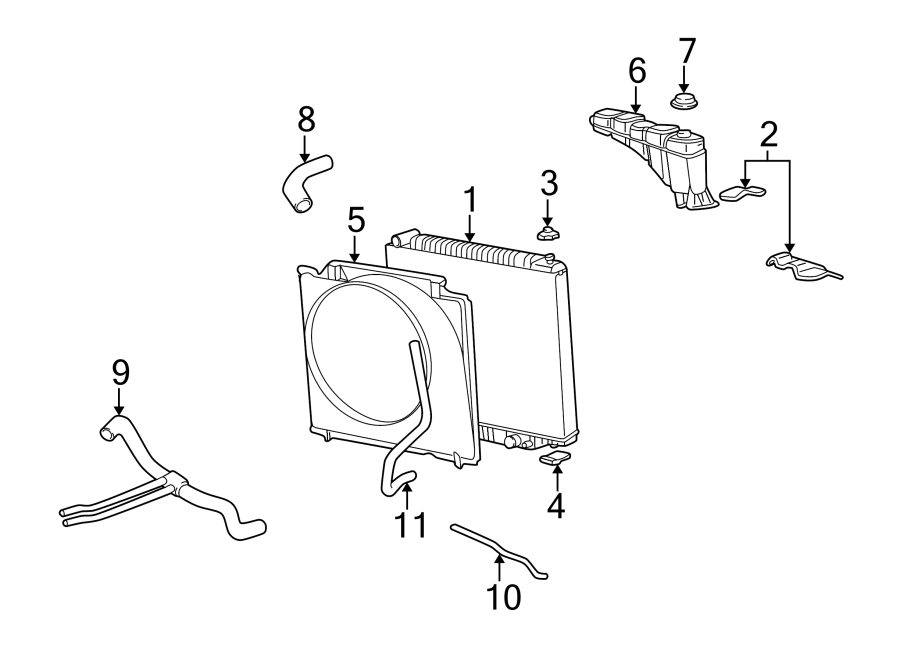 Diagram RADIATOR & COMPONENTS. for your 2007 Ford Expedition   