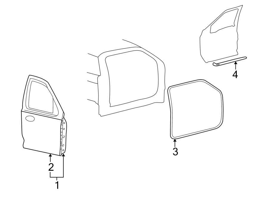 Diagram FRONT DOOR. DOOR & COMPONENTS. for your 2013 Ford F-150 3.7L V6 FLEX A/T 4WD XLT Extended Cab Pickup Fleetside 