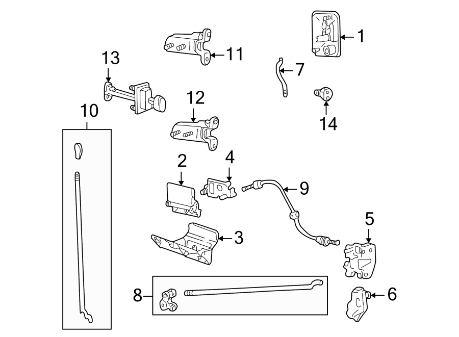 Diagram REAR DOOR. LOCK & HARDWARE. for your 2012 Ford E-350 Super Duty   