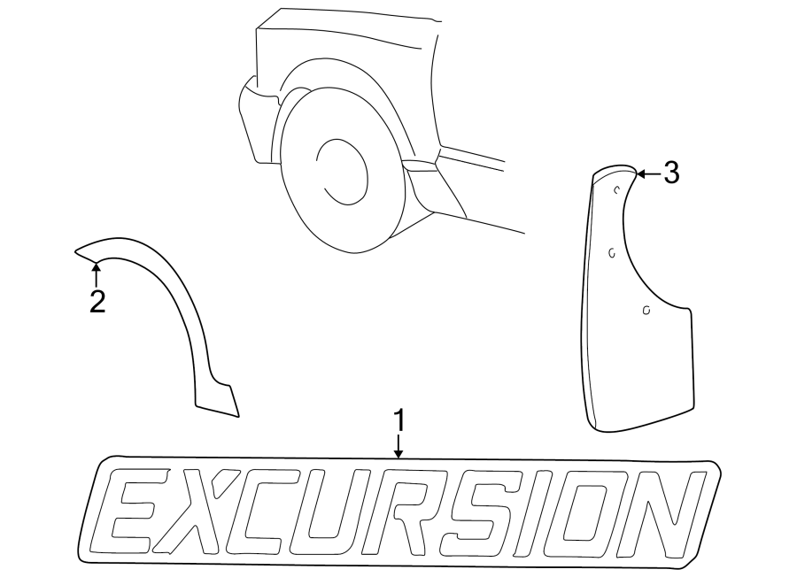 Diagram FENDER. EXTERIOR TRIM. for your 2015 Ford F-350 Super Duty 6.2L V8 FLEX A/T 4WD XL Extended Cab Pickup 