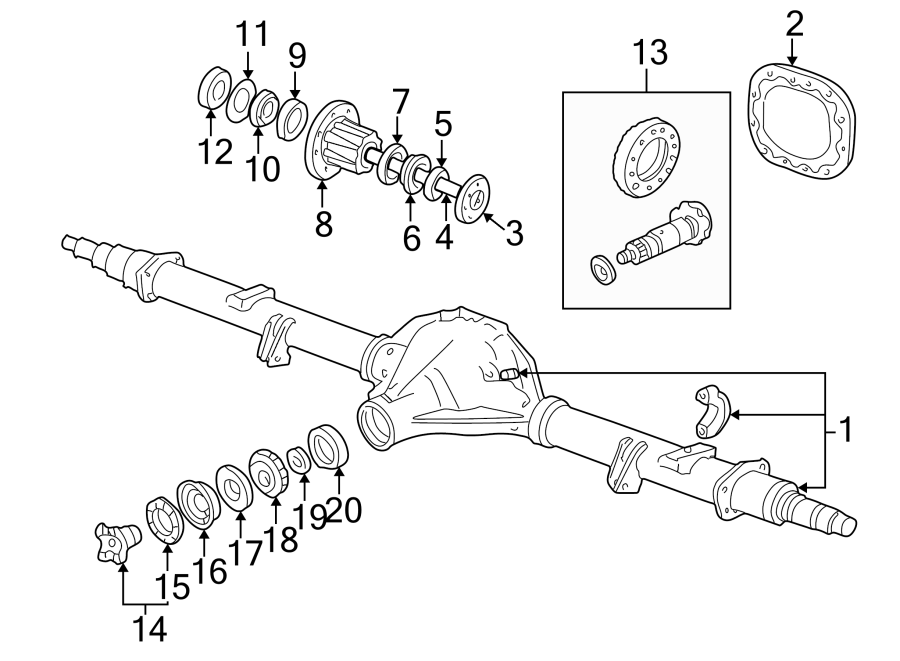 Diagram REAR SUSPENSION. AXLE HOUSING. for your 2018 Ford F-150 -L - cylinder A/T 4WD XLT Extended Cab Pickup Fleetside 