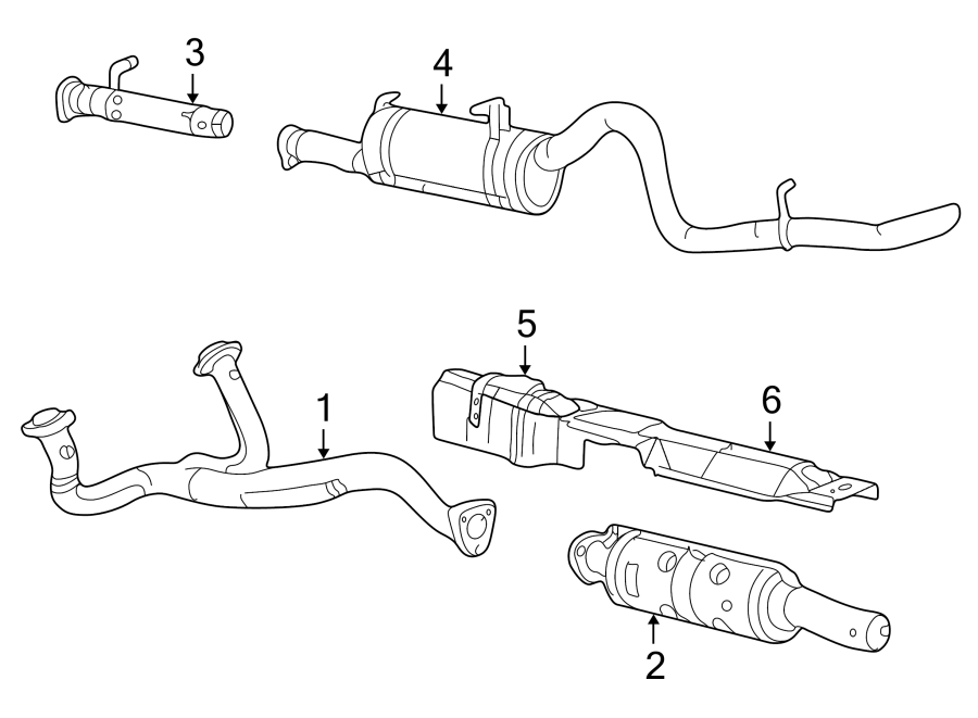 Diagram EXHAUST SYSTEM. EXHAUST COMPONENTS. for your Ford