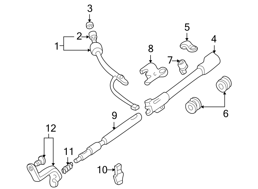 Diagram STEERING COLUMN. HOUSING & COMPONENTS. for your 1985 Ford Ranger   