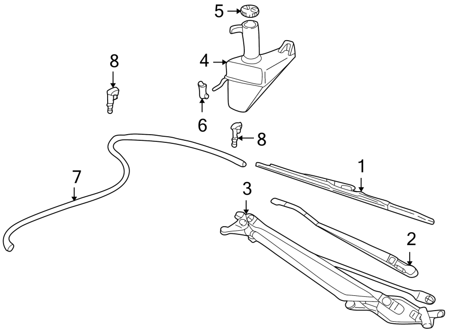 Diagram WINDSHIELD. WIPER & WASHER COMPONENTS. for your 1989 Ford F-150   