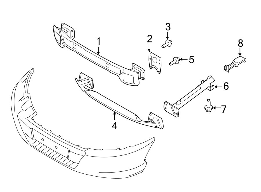 Diagram Front bumper & grille. Bumper & components. for your 2015 Lincoln MKZ Hybrid Sedan  