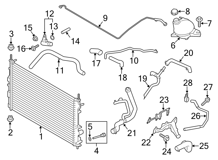 Diagram RADIATOR & COMPONENTS. for your Ford Transit-350 HD  