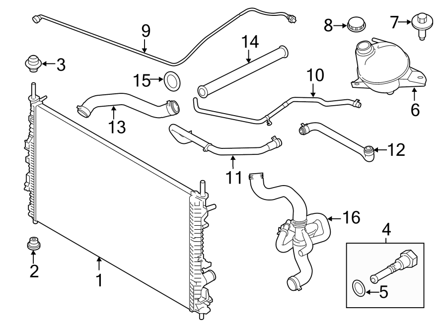 Diagram Radiator & components. for your Ford Transit-350 HD  