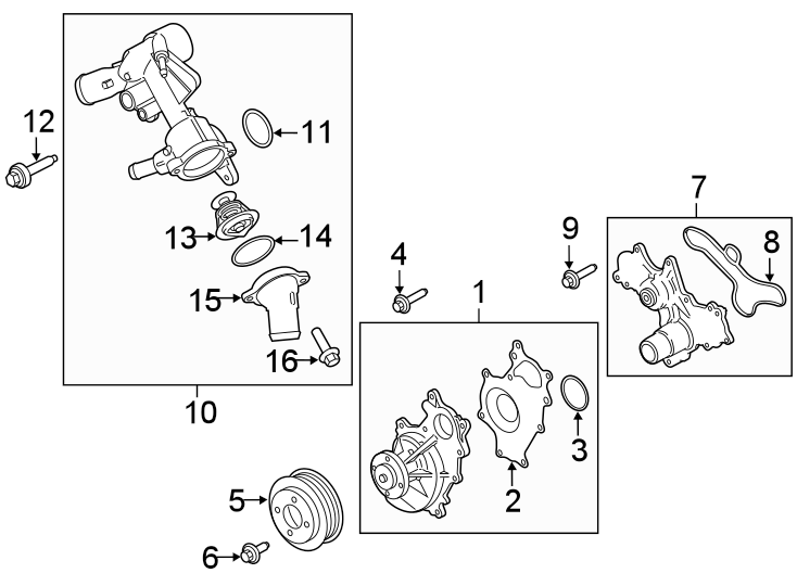 Diagram Water pump. for your 2001 Ford Explorer   