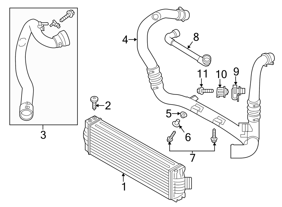 Diagram INTERCOOLER. for your 2018 Lincoln MKX 2.7L EcoBoost V6 A/T FWD Reserve Sport Utility 