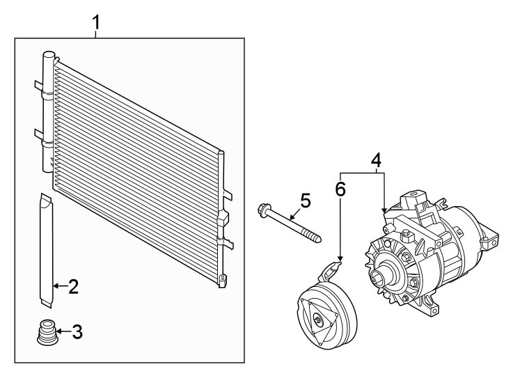 Diagram Air conditioner & heater. Compressor & lines. for your 2017 Ford F-250 Super Duty  XLT Crew Cab Pickup 