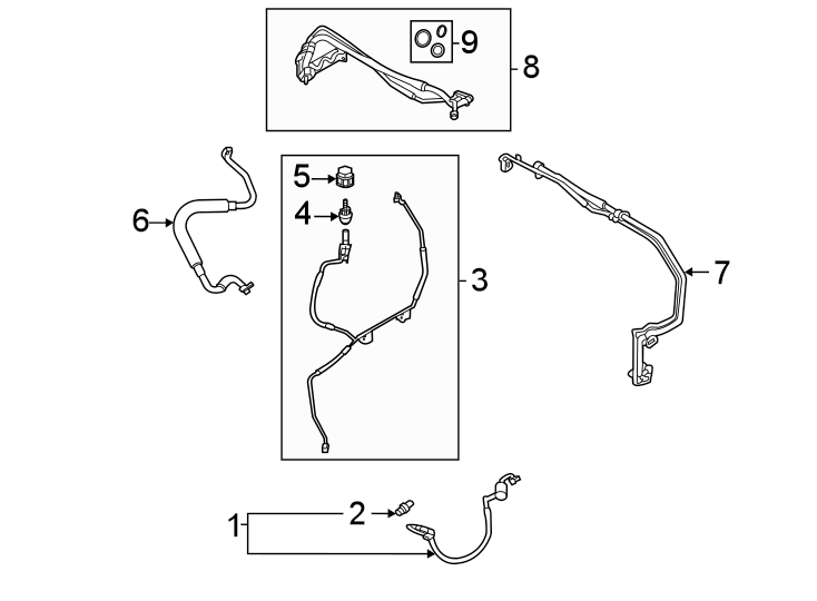 Diagram Air conditioner & heater. Compressor & lines. Condenser. for your 2020 Ford Transit-350 HD  PTV Extended Cargo Van 