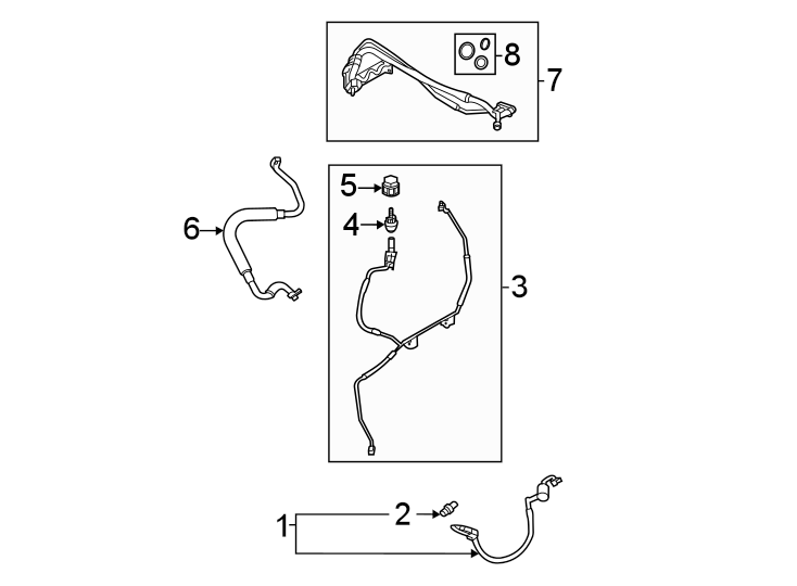 Diagram AIR CONDITIONER & HEATER. COMPRESSOR & LINES. CONDENSER. for your 2020 Ford Transit-350 HD  PTV Extended Cargo Van 