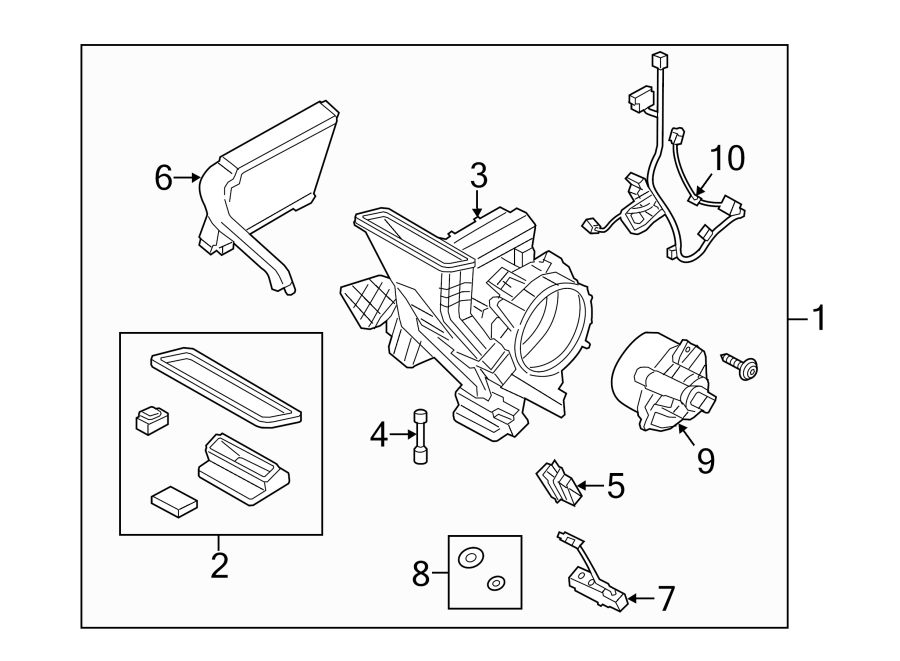 Diagram AIR CONDITIONER & HEATER. REAR EVAPORATOR. for your Ford Transit-350  