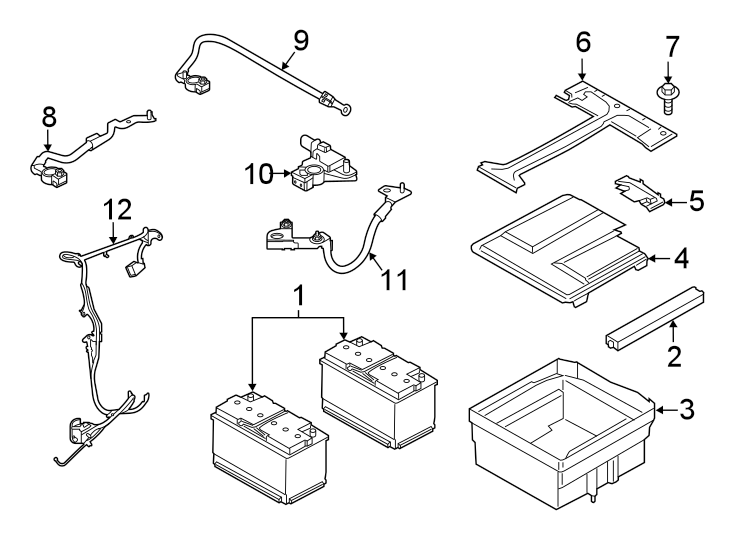 Diagram BATTERY. for your 2017 Lincoln MKZ   