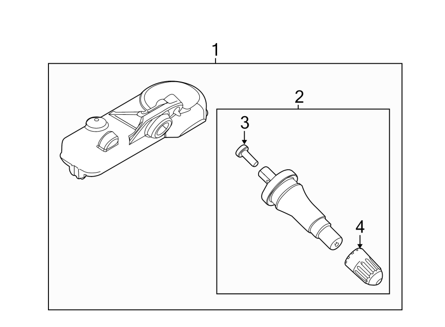 Diagram Tire pressure monitor components. for your Ford Transit Connect  