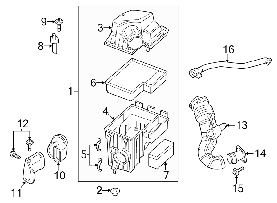 Diagram AIR INTAKE. for your 2013 Lincoln MKZ   