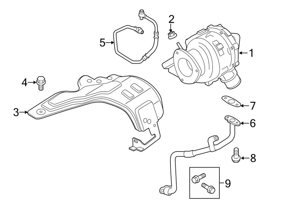 Diagram TURBOCHARGER & COMPONENTS. for your 2019 Lincoln MKZ Reserve II Sedan  