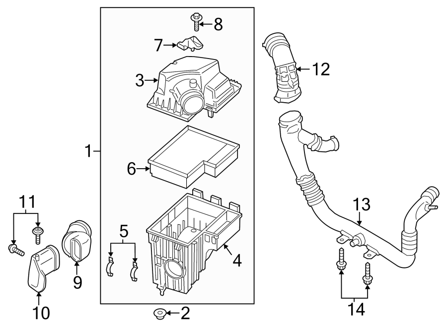 Diagram Air intake. for your 2007 Lincoln MKZ   