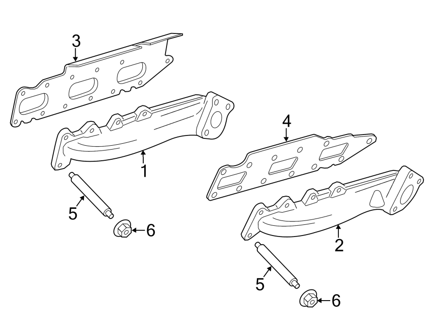 Diagram EXHAUST SYSTEM. EXHAUST MANIFOLD. for your 2019 Lincoln MKZ Hybrid Sedan  