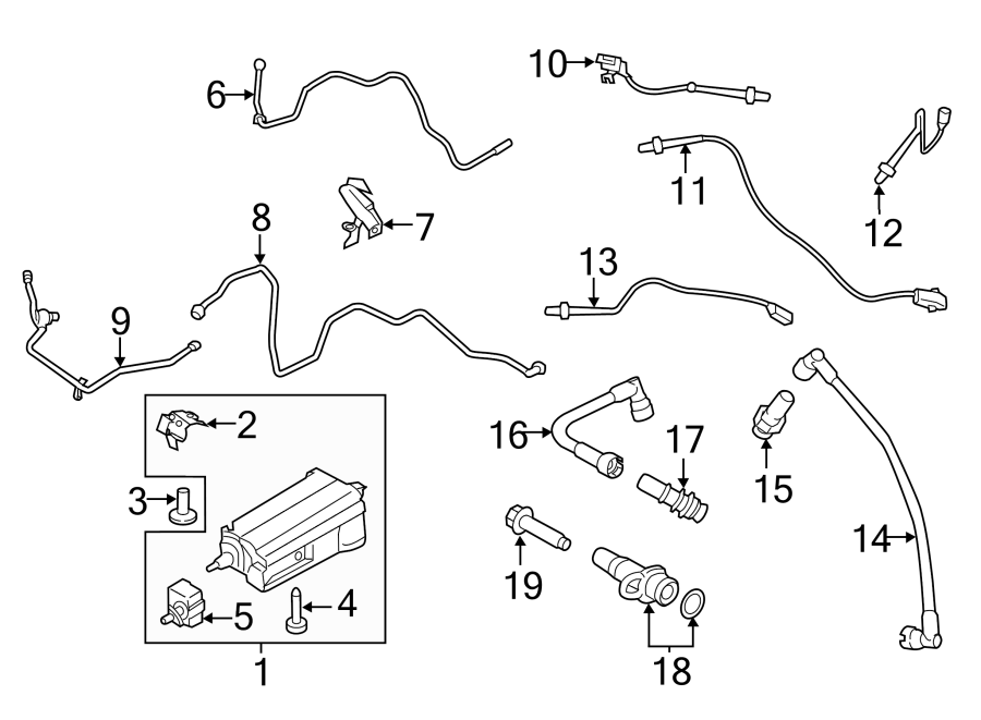 Diagram EMISSION SYSTEM. EMISSION COMPONENTS. for your 2018 Lincoln MKZ   