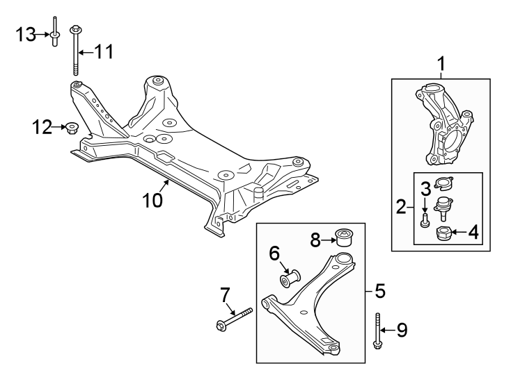 Diagram FRONT SUSPENSION. SUSPENSION COMPONENTS. for your 2019 Lincoln MKZ Reserve II Sedan  