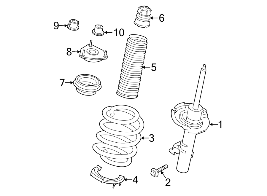 Diagram FRONT SUSPENSION. STRUTS & COMPONENTS. for your Ford Transit-350  