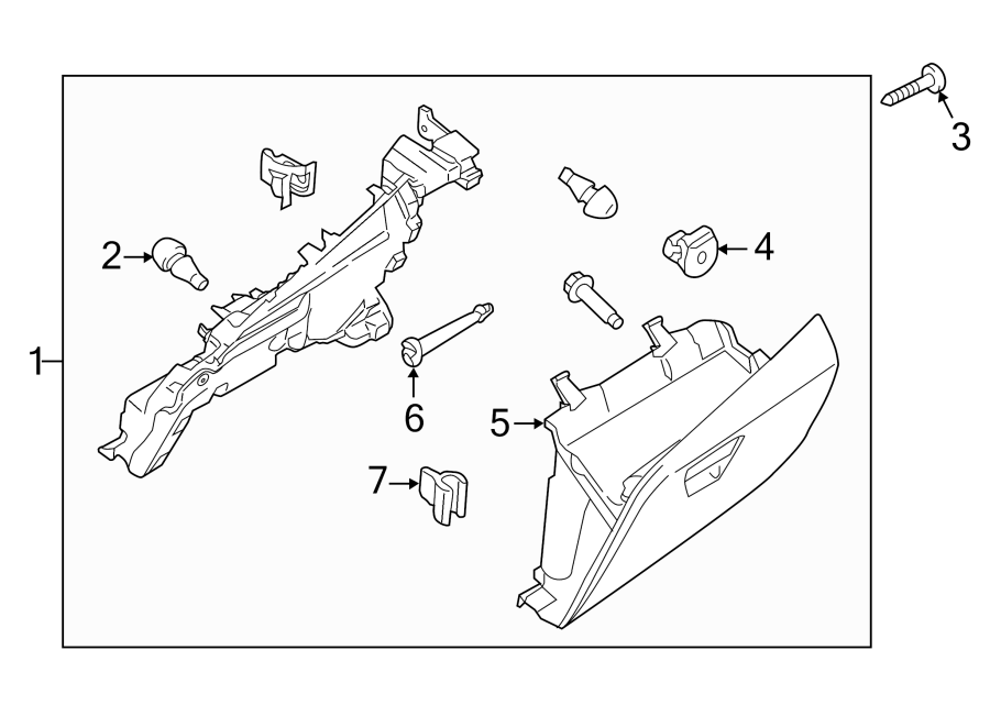 Diagram INSTRUMENT PANEL. GLOVE BOX. for your 2018 Ford F-150 5.0L V8 FLEX A/T RWD Platinum Crew Cab Pickup Fleetside 