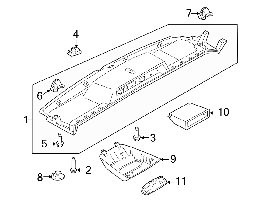 Diagram Front suspension. Overhead console. for your 2009 Lincoln MKZ   