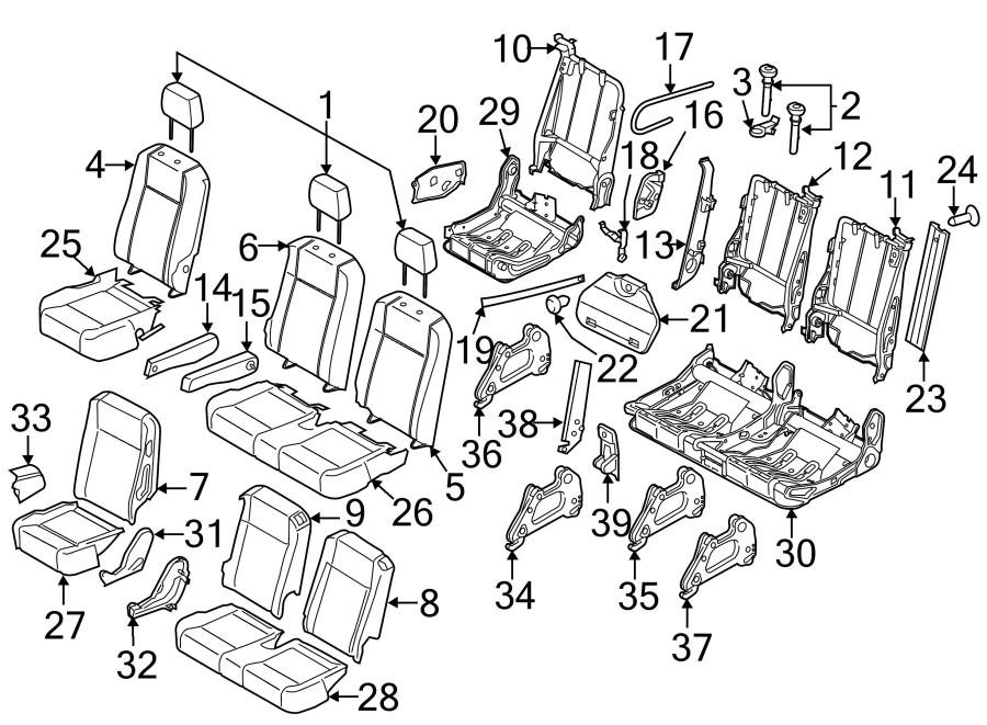 Diagram SEATS & TRACKS. REAR SEAT. for your Ford Transit-250  